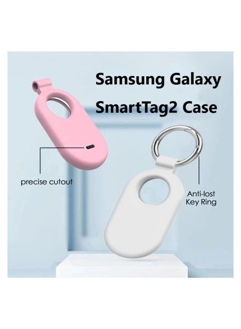 for Samsung Galaxy SmartTag2 Case, 2 Pack Full-Body Shockproof Protection Silicone Case for Galaxy Smart Tag 2 with Key Ring for Keys, Wallet, Luggage, Backpacks, Pets  - Image 3