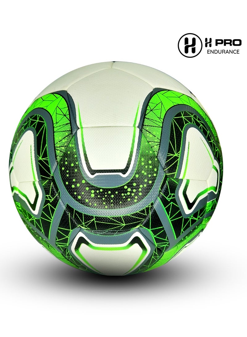 أتش برو كرة قدم تدريب H PRO | ملمس ناعم، قبضة محسنة، مثالية للمبتدئين واللاعبين المتقدمين | مقاس 5 | أخضر - Image 1