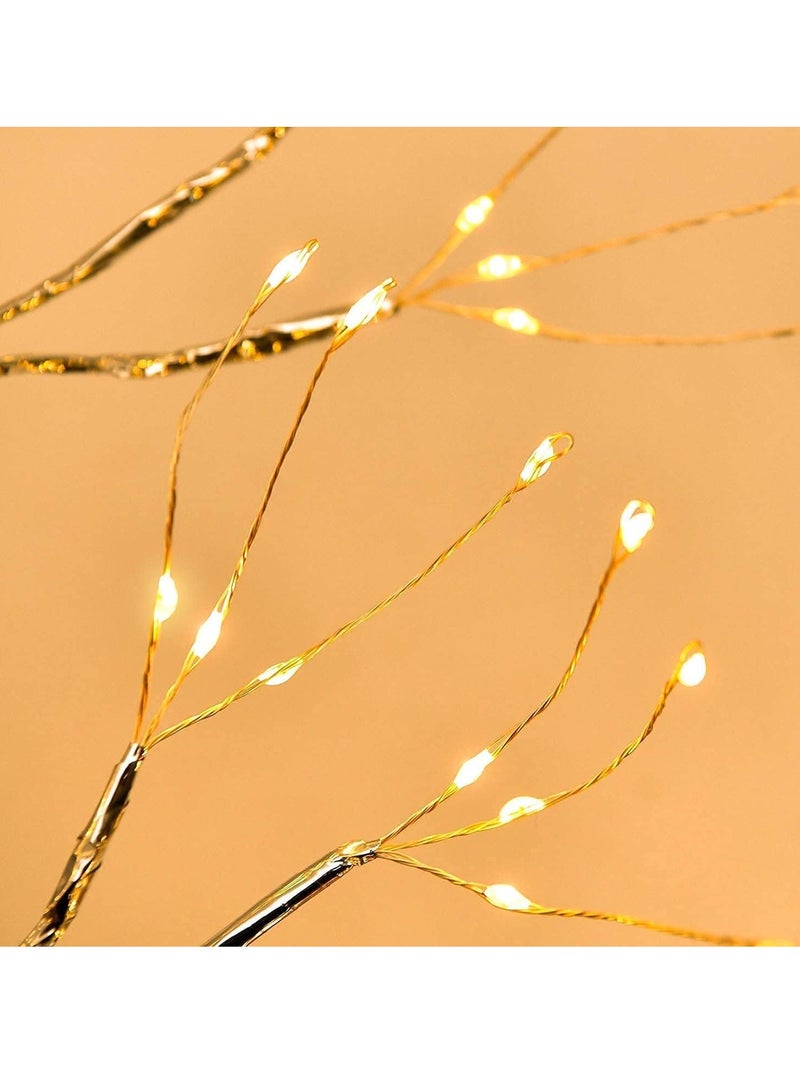 MIXDE 20" Tabletop Tree Lights,Fairy Tree Table Lamp,Fairy Night Light,DIY Adjustable Branch,108 LED USB/Battery Powered,Copper Wire Tree Branch Decorative Lights with Touch Switch - Image 4