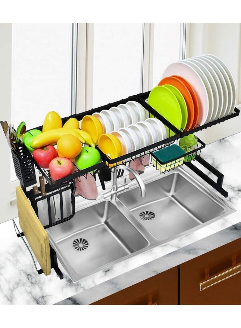 DubaiGallery Over The Sink Dish Drying Rack Organizer Black 85cm - Image 5