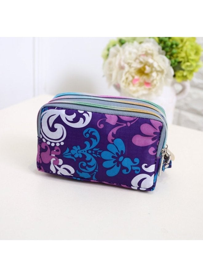2021 Nylon Cloth Women's Clutch Bag Creative Printed Women's Wallet Instagram Popular Zipper Small Bag-Color:Blue-Colorful Stars  - Image 5