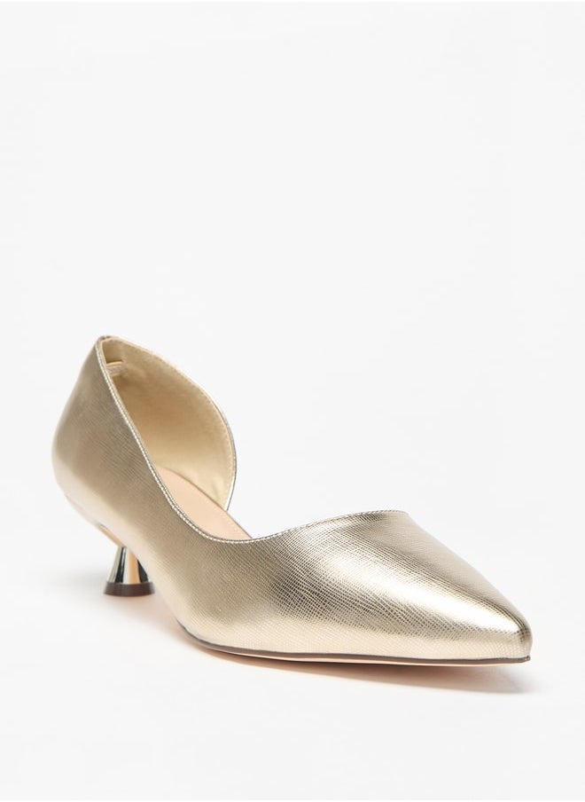Flora Bella By Shoexpress Solid Slip-On Shoes with Kitten Heels  - Image 1