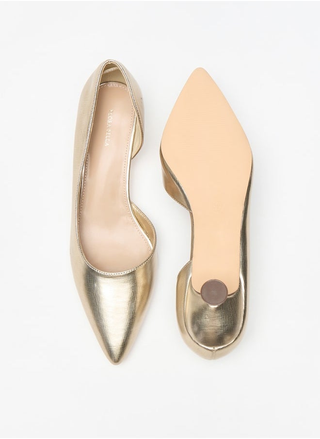 Flora Bella By Shoexpress Solid Slip-On Shoes with Kitten Heels  - Image 4