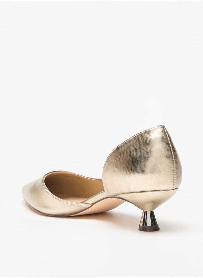 Flora Bella By Shoexpress Solid Slip-On Shoes with Kitten Heels  - Image 2