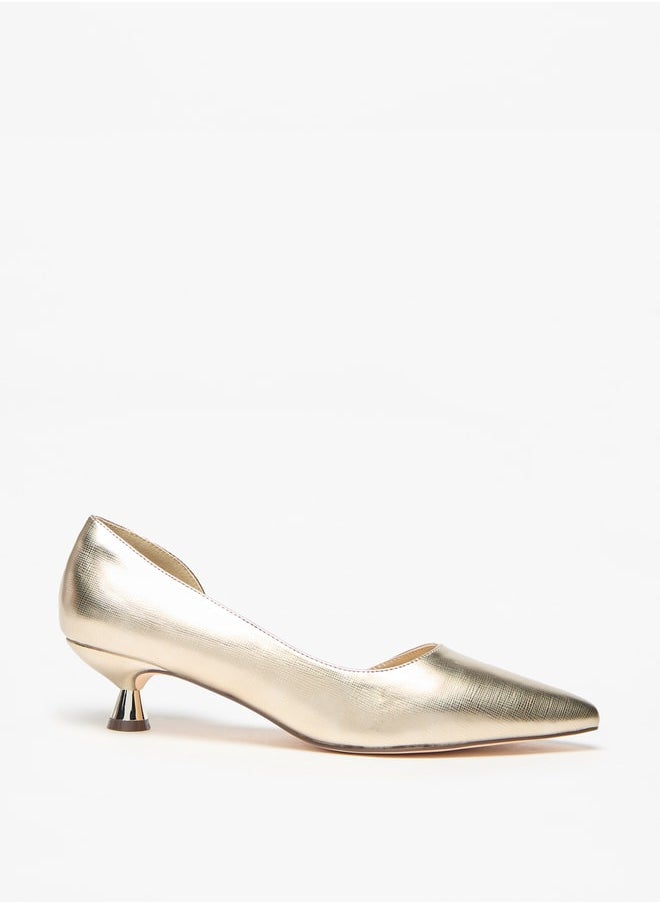 Flora Bella By Shoexpress Solid Slip-On Shoes with Kitten Heels  - Image 3