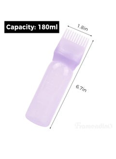 Framendino Framendino, Root Comb Applicator Bottle, Hair Dye Bottle Plastic Hair Oil Squeeze Bottles with Graduated Scale for Hair Care 2 Pack Purple  - Image 2
