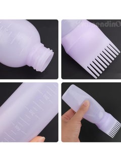 Framendino Framendino, Root Comb Applicator Bottle, Hair Dye Bottle Plastic Hair Oil Squeeze Bottles with Graduated Scale for Hair Care 2 Pack Purple  - Image 5