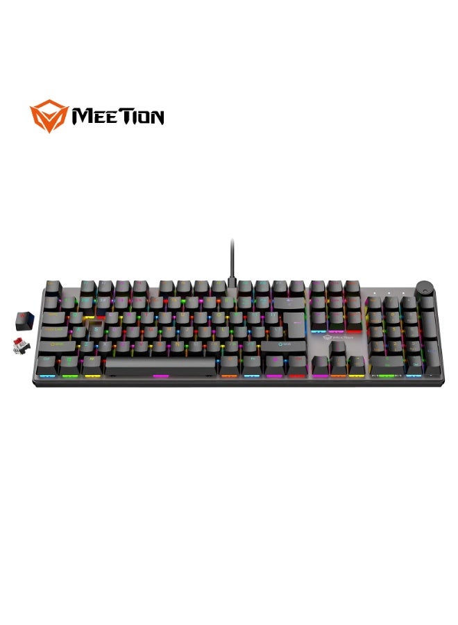 MEETION RGB Hot-swap Mechanical Keyboard MK009 RD Full Key Anti-Ghosting Hot-Swappable Switch Durable Metal Matte Panel Ergonomic Stepped key layout Double-shot & Wear-resistant Keykaps - Image 2