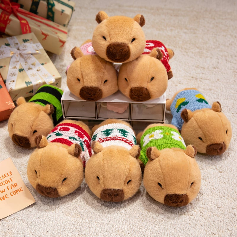 Adorable Capybara Plush Dolls With Red Cherry For Christmas And New Year Gifts - Image 3