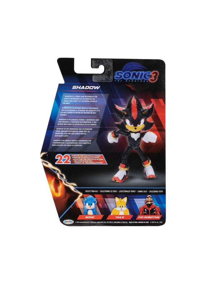 Sonic The Hedgehog Sonic The Hedgehog Sonic 3 Movie Action Figures 5-Inch Shadow Collector Toy Figure, Highly Articulated for Boys Girls - Officially Licensed 3 Movie Product  - Image 4