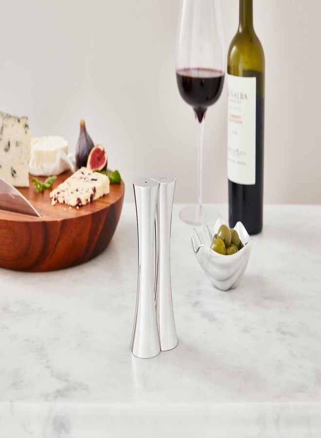 Nambe Nambé Karim Rashid Kissing Salt & Pepper Shakers - 5” Sculptural Modern Metal Design in Nambé Alloy for Dining Table, Kitchen Décor - Stylish Tabletop Accent & Collectible Serveware - Image 2