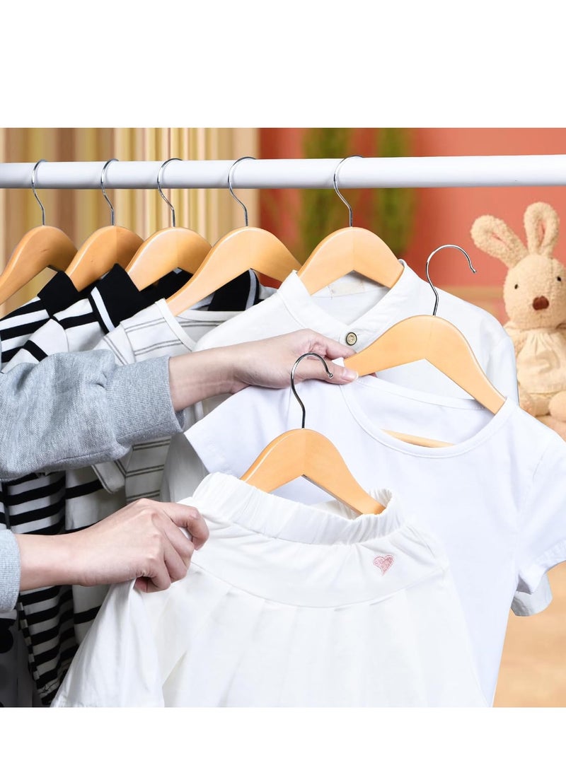 Reko - Coat Hangers 20 Pack Wooden Suit Hanger Wooden Hangers Premium Wood with Notches & Chrome Swivel Hook - Image 1