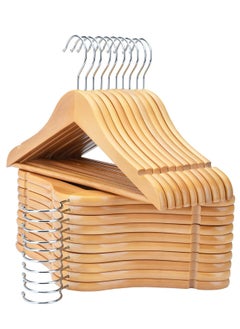 Coat Hangers 20 Pack Wooden Suit Hanger Wooden Hangers Premium Wood with Notches & Chrome Swivel Hook