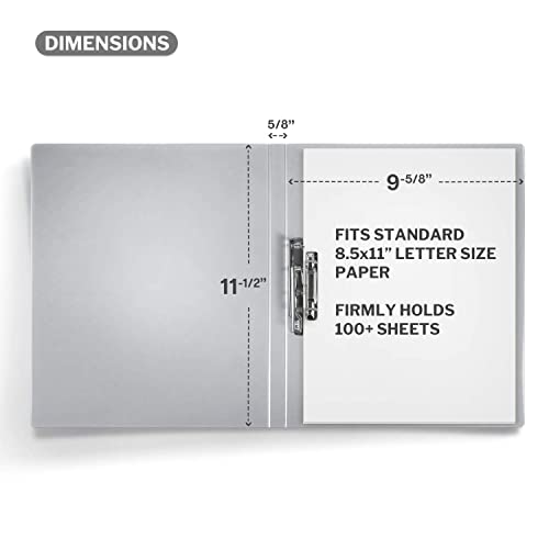 CRANBURY Punchless Clamp Binder (4-Pack, Gray), Ringless Binder Holds 100 Letter Size Pages, Documents, 8.5x11 Folder with Metal Clip for Home or Office, Transparent Acid-Free Poly - Image 5