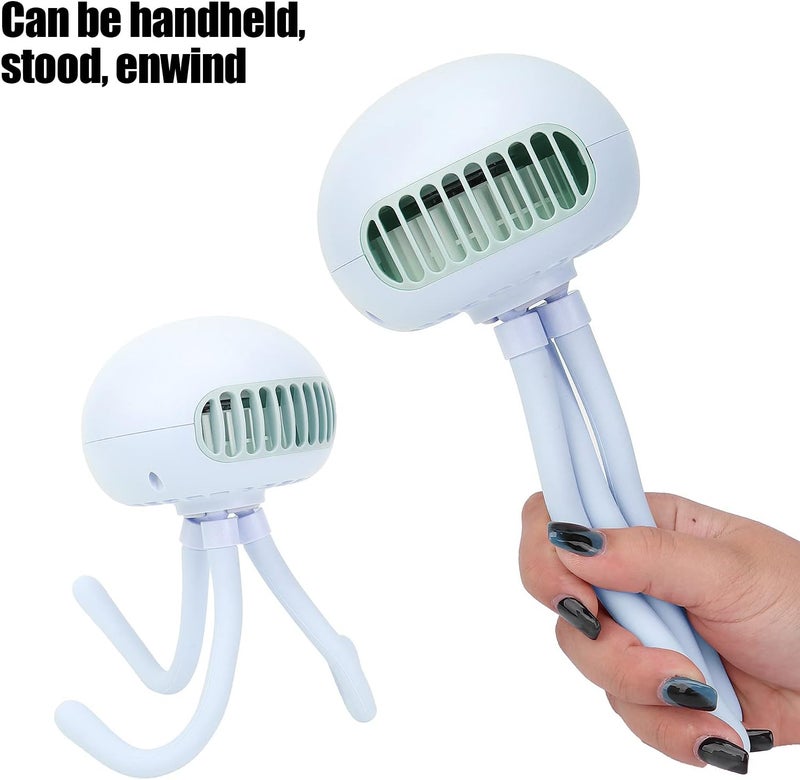 klarako Baby Stroller Fan, Octopus Shape Mobile Phone Desktop Stand USB Small Portable Fan for Baby Cart, Home (Blue) - Image 4