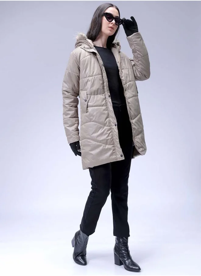 مرفوعة Women Relaxed Fit Solid Quilted Jacket