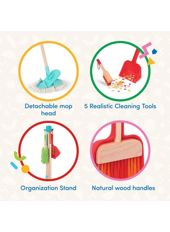 باتات - مجموعة تنظيف للأطفال - ألعاب تنظيف للأطفال الصغار - مجموعة لعب تظاهرية - مكنسة، ممسحة، فرشاة، مجرفة، منفضة غبار - كنس وتنظيف - من عمر سنتين فما فوق - Image 3