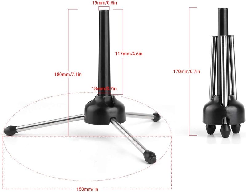 Vangoa Foldable and Portable Tripod Holder Stand for Flute Clarinet Oboe Soprano Saxophone Wind Instrument - Image 2