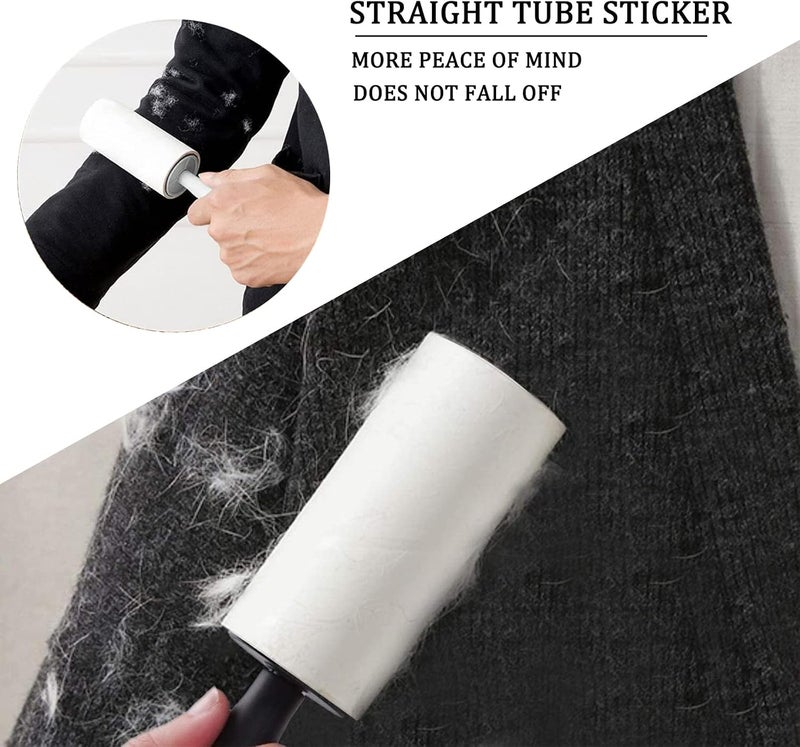 Extra Sticky Lint Roller Set 5 Refills 1 Handle Easy Peeling Lint Remover for Clothes Carpet Sofa Furniture 360 Sheets Grey - Image 3