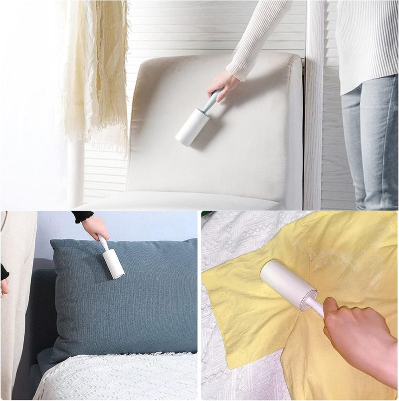 Extra Sticky Lint Roller Set 5 Refills 1 Handle Easy Peeling Lint Remover for Clothes Carpet Sofa Furniture 360 Sheets Grey - Image 5