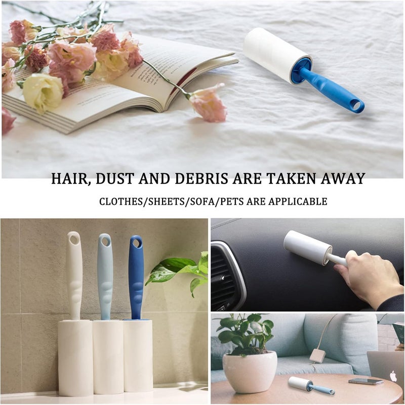 Extra Sticky Lint Roller Set 5 Refills 1 Handle Easy Peeling Lint Remover for Clothes Carpet Sofa Furniture 360 Sheets Grey - Image 2