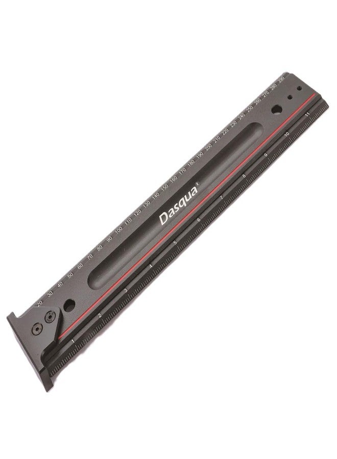 Dasqua 1804-6991 12" inch/mm Measuring Rule with Hook Stop - Image 1