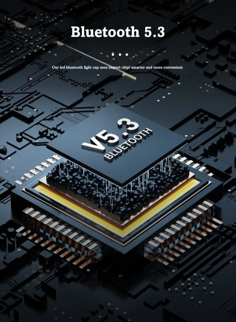 ميوزك سماعات رأس جديدة مزودة بإضاءة LED وبلوتوث 5.4 وقبعة محبوكة موسيقية - Image 4