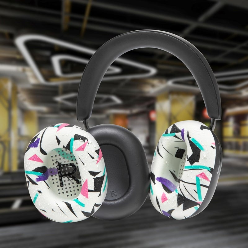 WC SweatZ Ace - Patented Earpad Sweat Covers for Sonos Ace Wireless Noise Cancelling Headphones by Wicked Cushions | Sweatproof & Easily Washable | 90's White - Image 4