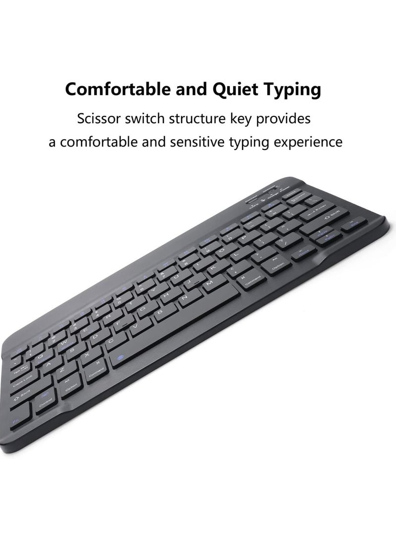 Rechargeable Bluetooth Keyboard and Mouse Combo Ultra-Slim Portable Compact Wireless Mouse Keyboard Set for Android Windows Tablet Cell Phone iPhone iPad Pro Air Mini, iPad OS/iOS 13 and above - Image 5