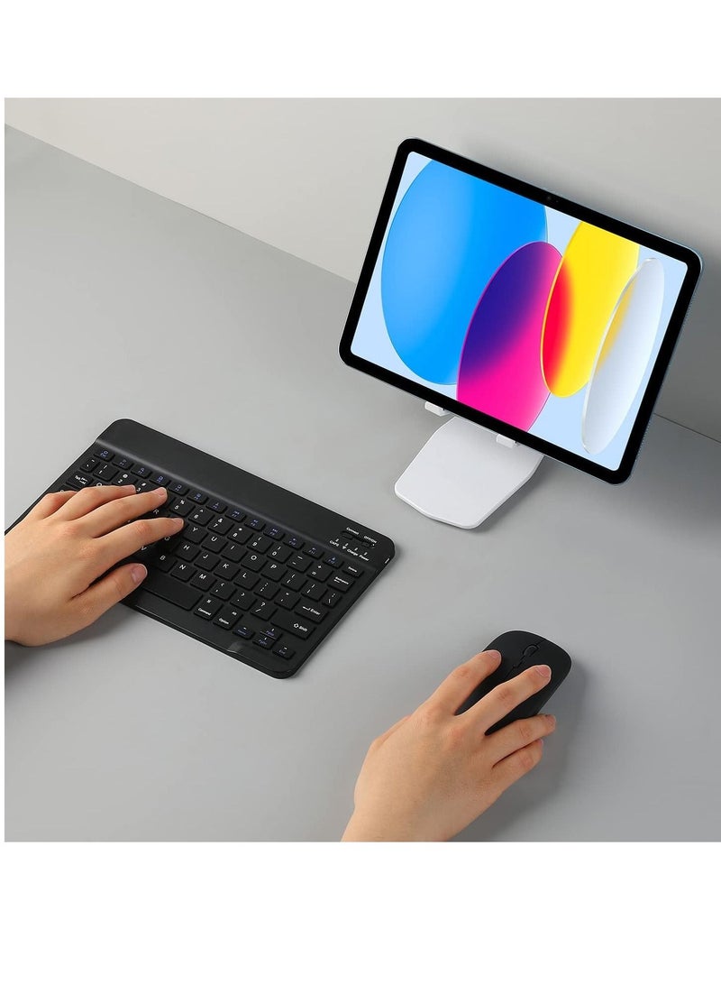Rechargeable Bluetooth Keyboard and Mouse Combo Ultra-Slim Portable Compact Wireless Mouse Keyboard Set for Android Windows Tablet Cell Phone iPhone iPad Pro Air Mini, iPad OS/iOS 13 and above - Image 3