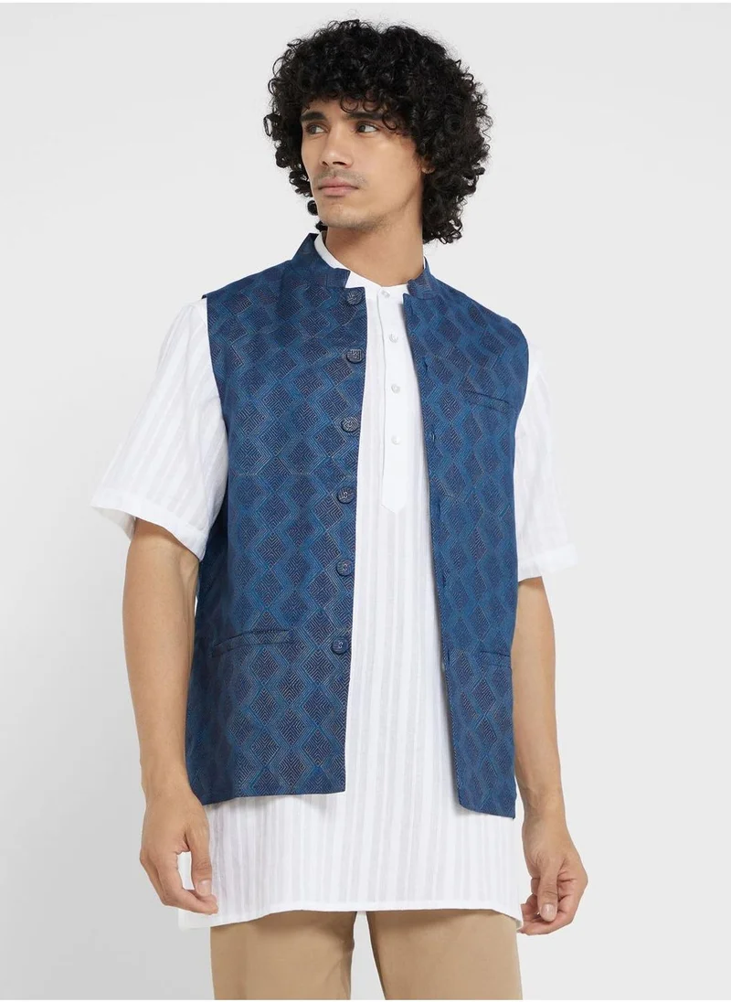 فاب انديا Printed Nehru Jacket