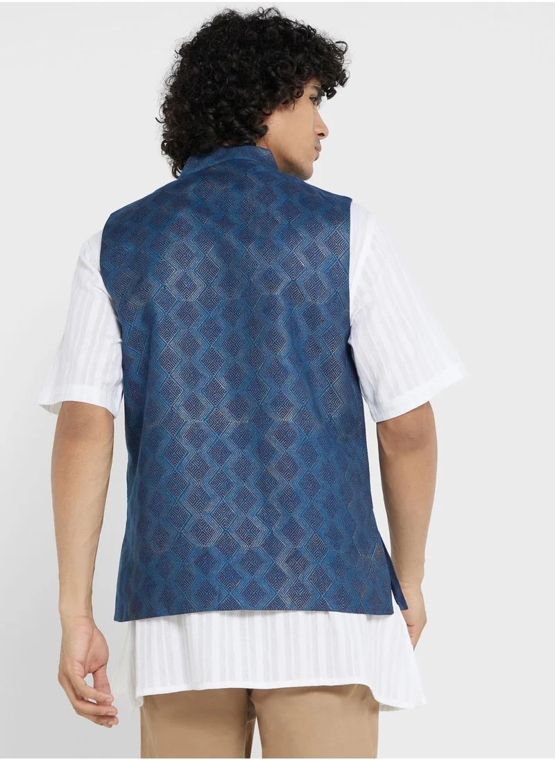 Fabindia Printed Nehru Jacket