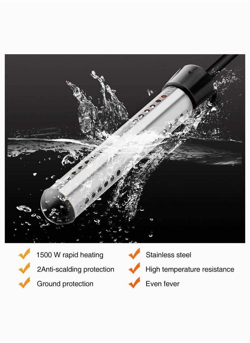Captaintech Immersion Water Heater, Electric Portable Bucket Heater with Stainless-steel Cover Submersible Water Heater with Digital Thermometer for Pool Bathtub, Basin, Fully Immersed While Using  - Image 4