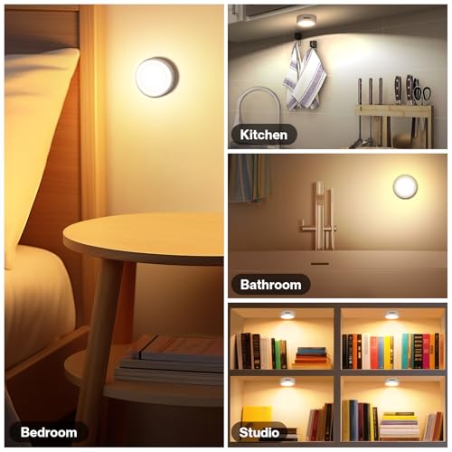 Cadrim Puck Lights, Cadrim 13 Colors Changeable LED Puck Lightings, LED Lights for Bedroom, Under Cabinet Lights, Under Cabinet Lighting with 2 Wireless Remote Controls for Kitchen(6 Pack) - Image 2