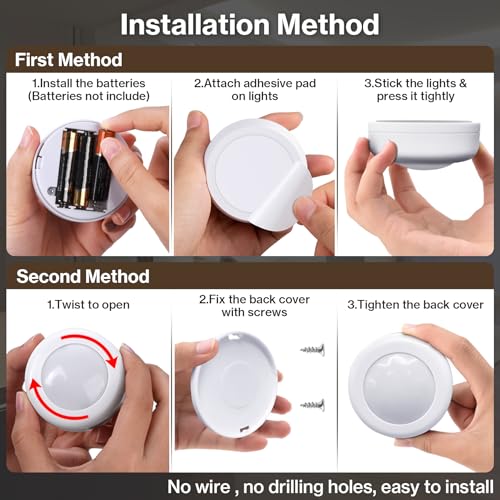 Cadrim Puck Lights, Cadrim 13 Colors Changeable LED Puck Lightings, LED Lights for Bedroom, Under Cabinet Lights, Under Cabinet Lighting with 2 Wireless Remote Controls for Kitchen(6 Pack) - Image 3