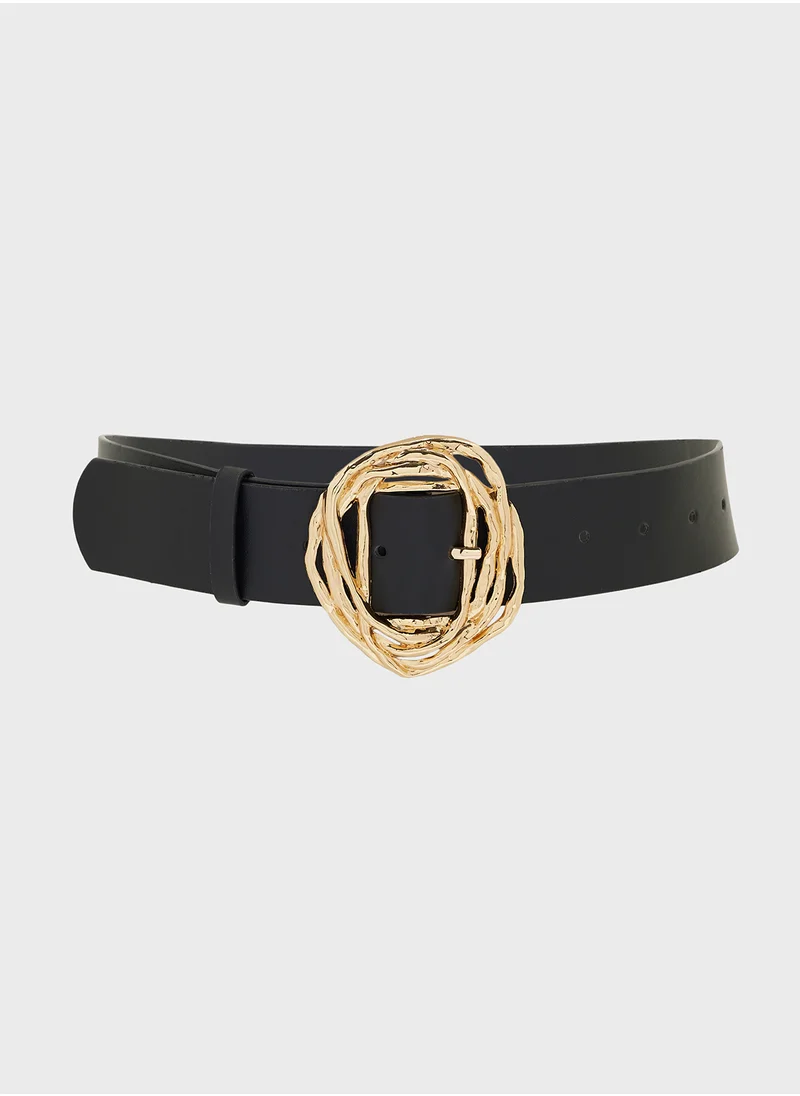 ELLA Statement Hammered Buckle Belt