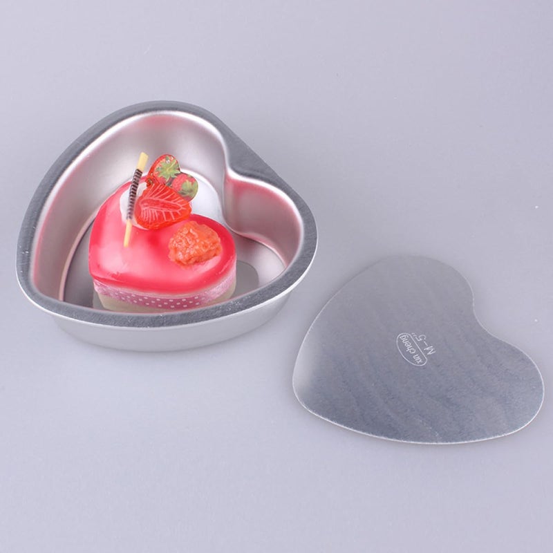 5 Inch Heart Shaped Cake Pan Detachable Aluminum Alloy Chiffon Mold Baking Tray - Image 4