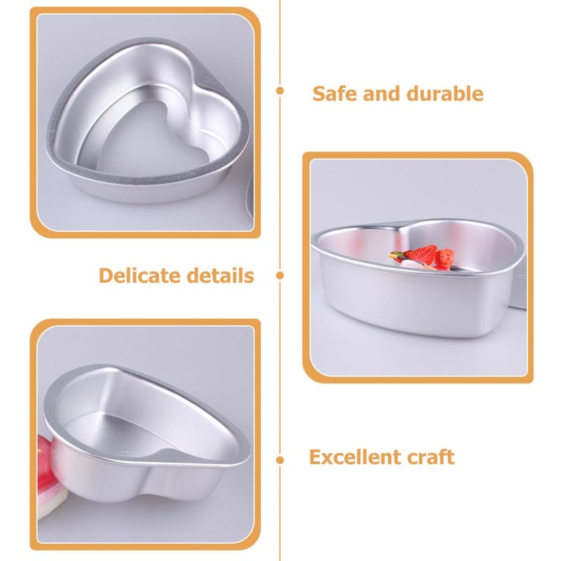 5 Inch Heart Shaped Cake Pan Detachable Aluminum Alloy Chiffon Mold Baking Tray - Image 5