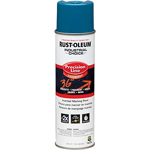 RUST-OLEUM Industrial Choice M1600/M1800 System Precision-Line Caution Blue Inverted Marking Paint [Set of 12] - Image 1