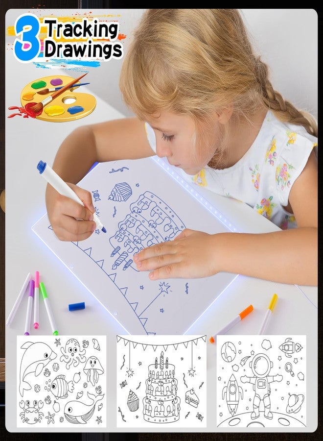 VINTS LED Drawing Board,19-Inch Acrylic Dry Erase Board with Light,3 Modes & 7 Colors Light up Drawing Board with Stand,7 Markers,3 Tracing Templates for Kids Teen Gifts,15.75"X11.81" - Image 5