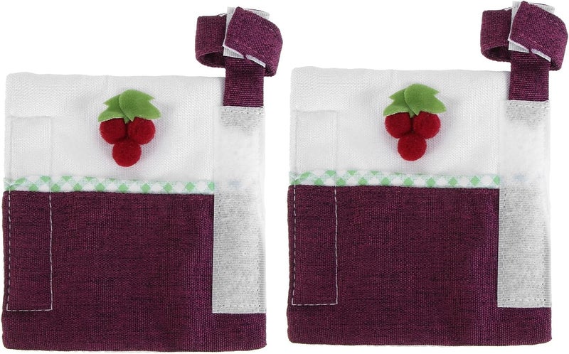 VERDANVERSE Purple Fabric Refrigerator Door Handle Cover 2pcs, Kitchen Handle Protection Gloves for Fridge and Appliance Doorknobs, Washable Door Knob Protector - Image 1