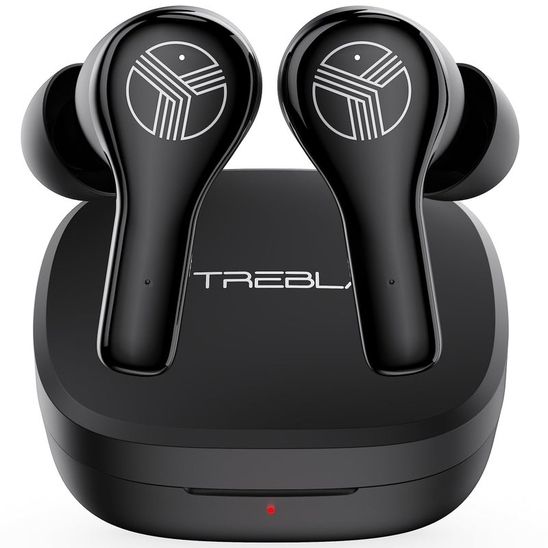 Treblab WX8 - True Wireless Earbuds with Pure Sound, Soft Silicone Ear Buds, IPX8 Waterproof, 28H Play, Wireless Charging, Noise Reduction Touch Control, In-Ear Bluetooth Headphones for Sports Running - Image 1
