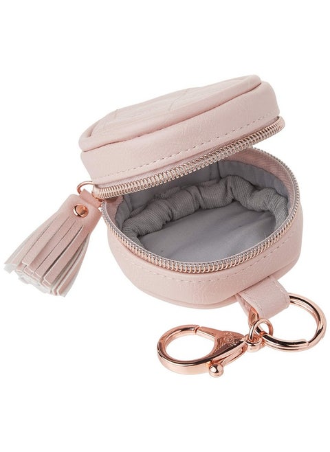 Itzy Ritzy Pacifier Holder Case with Clip-Pacifier Case Includes Clasp to Easily Attach to a Diaper Bag or Purse, Measures 2.5" in Diameter and Holds 2 Pacifiers (Blush)