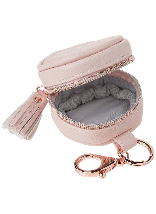 Itzy Ritzy Itzy Ritzy Pacifier Holder Case with Clip-Pacifier Case Includes Clasp to Easily Attach to a Diaper Bag or Purse, Measures 2.5" in Diameter and Holds 2 Pacifiers (Blush)  - Image 1
