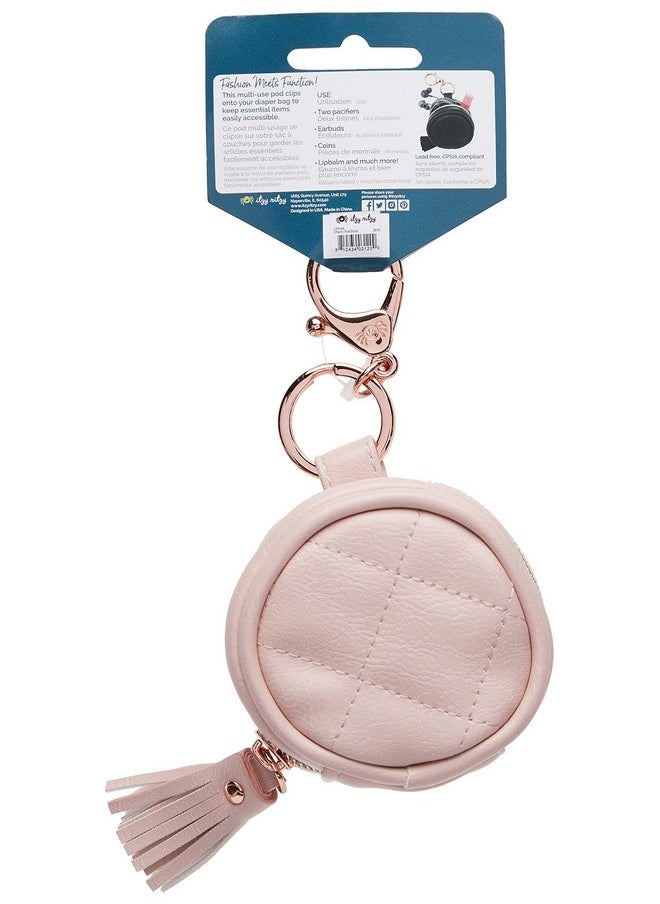 Itzy Ritzy Itzy Ritzy Pacifier Holder Case with Clip-Pacifier Case Includes Clasp to Easily Attach to a Diaper Bag or Purse, Measures 2.5" in Diameter and Holds 2 Pacifiers (Blush)  - Image 4