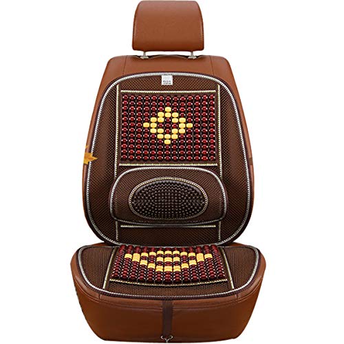 LKXHarleya Wood Beaded Comfort Seat Cover with Cooling Ventilated Mesh Lumbar Back Brace Massage Support Cushion for Car Seat Chair - Image 2