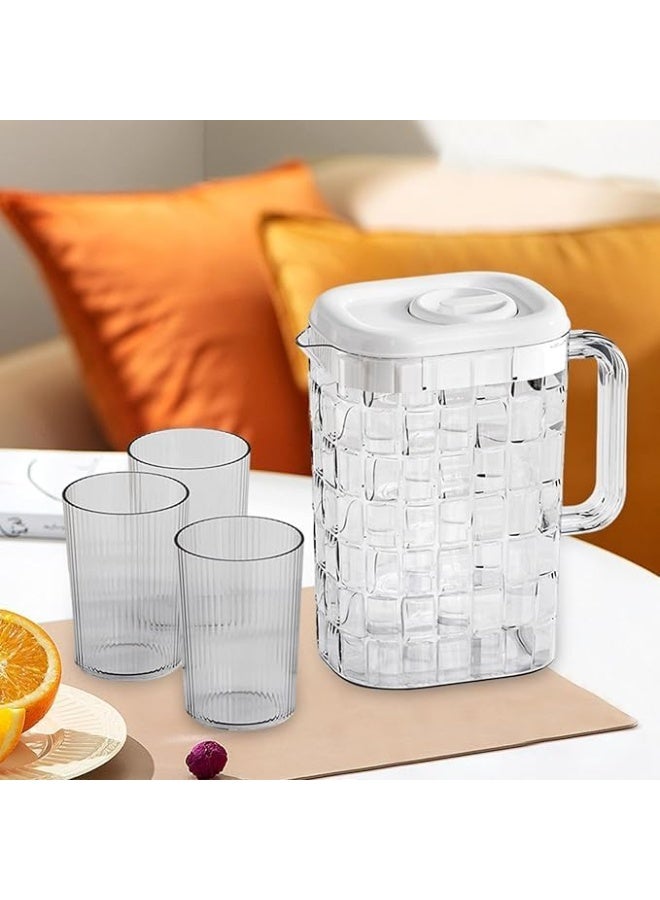 2000ml cold water pitcher with handle, suitable for home drinks and outdoor parties | 1 water pitcher, 2 cups - Image 2