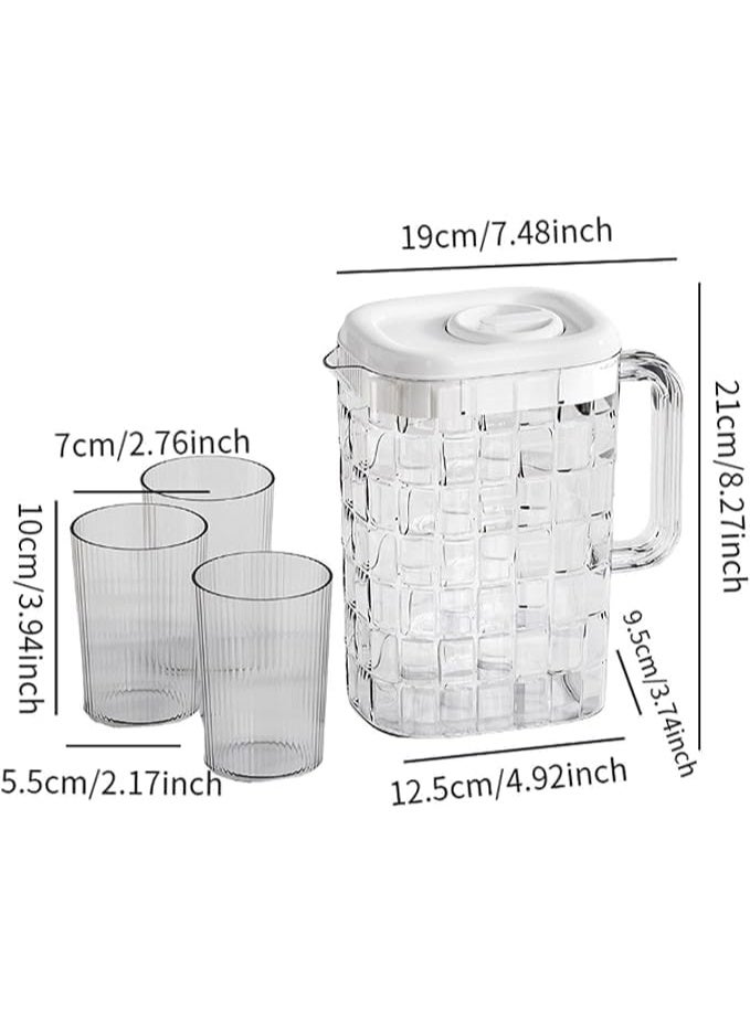 2000ml cold water pitcher with handle, suitable for home drinks and outdoor parties | 1 water pitcher, 2 cups - Image 3