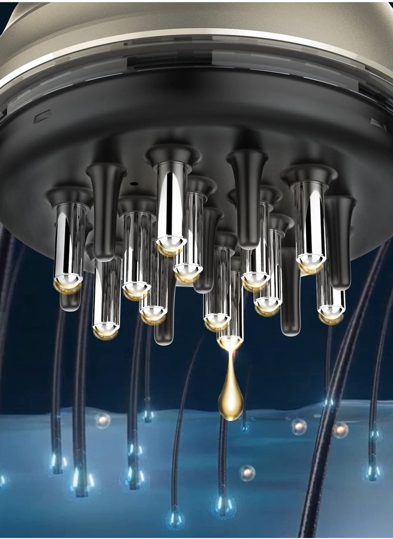 جويز مشط توزيع زيت الشعر، مشط توزيع الشعر، زجاجة توزيع مشط الجذور، مدلك فروة الرأس لنمو الشعر، مشط توزيع الجذور وفرشاة فروة الرأس لعلاج الشعر، مصل الزيوت العطرية الطبية  - Image 2