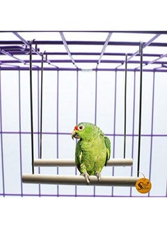 Sage Square Sage Square Playful Natural Perch Wood Perch Swing Toy Cage Hanging Platform, Climbing, Exercise Perch for Birds (Large)  - Image 4
